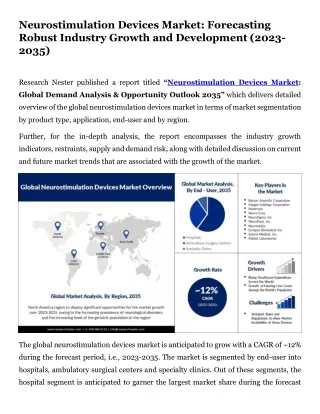 Neurostimulation Devices Market Analysis, Statistics By Top Manufacturers 2035