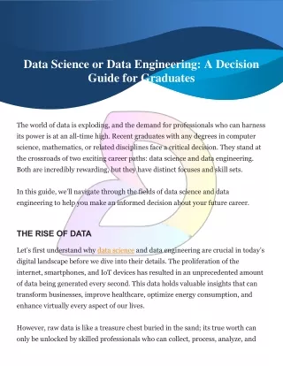 Data Science or Data Engineering A Decision Guide for Graduates