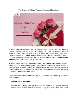 The Science of Gifting Flowers- Colors and Emotions