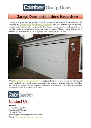 Garage Door Installations Hampshire