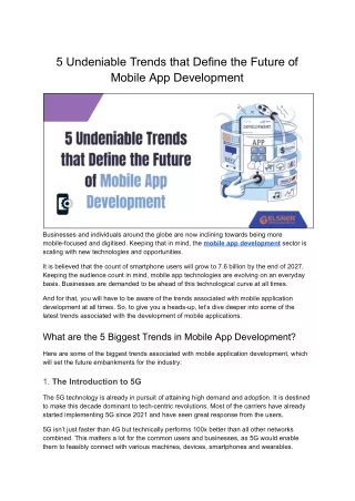 5 Undeniable Trends that Define the Future of Mobile App Development