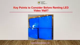 Key Points to Consider Before Renting LED Video Wall?