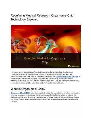 Emerging Market for Organ on a Chip