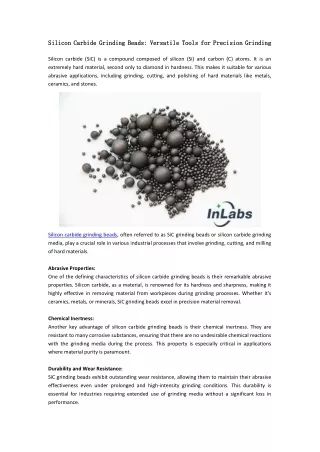 Silicon Carbide Grinding Beads-Versatile Tools for Precision Grinding