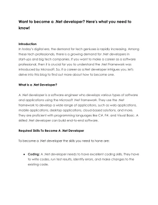 Want to become a .Net developer? Here's what you need to know!