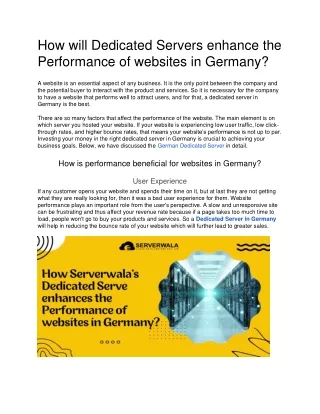 How dedicated server can enhance the performance