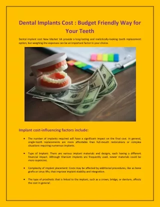 Dental Implants Cost : Budget Friendly Way for Your Teeth