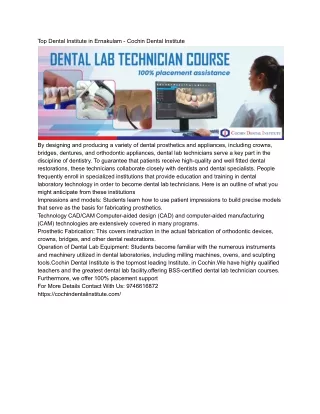 Top dental institute in ernakulam