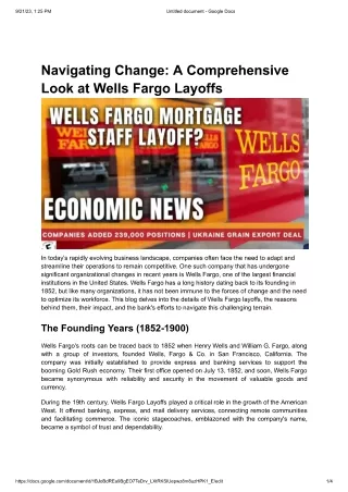 Navigating Change-A Comprehensive Look at Wells Fargo Layoffs