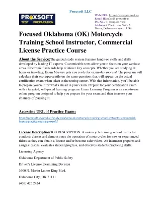 Focused Oklahoma (OK) Motorcycle Training School Instructor, Commercial License