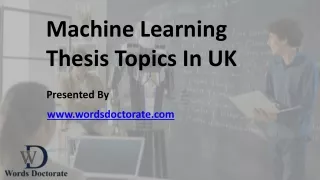 Machine Learning Thesis Topics In UK