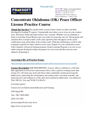 Concentrate Oklahoma (OK) Peace Officer License Practice Course