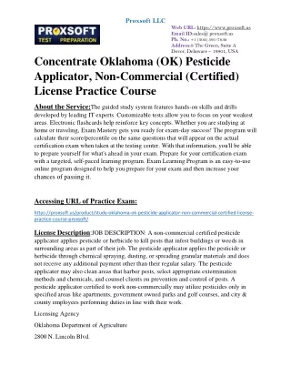Concentrate Oklahoma (OK) Pesticide Applicator, Non-Commercial (Certified) Licen