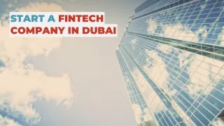 Start a Fintech Company in Dubai