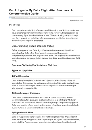 Can I Upgrade My Delta Flight After Purchase A Comprehensive Guide