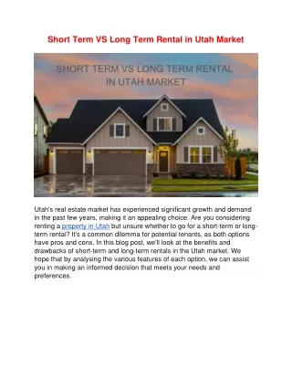 Short-Term vs. Long-Term Rentals_ Pros and Cons in the Utah Market