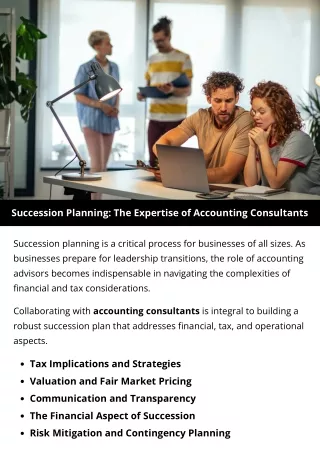 Succession Planning: The Expertise of Accounting Consultants