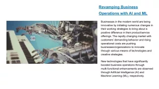 Revamping Business Operations with AI and ML