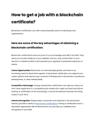 How to get a job with a blockchain certificate_