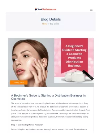 A Beginner's Guide to Starting a Distribution Business in Cosmetics