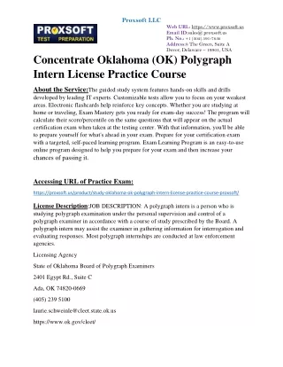 Concentrate Oklahoma (OK) Polygraph Intern License Practice Course