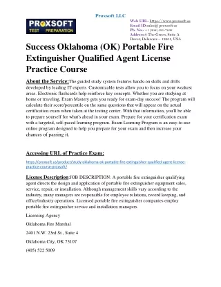 Success Oklahoma (OK) Portable Fire Extinguisher Qualified Agent License Practic