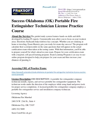 Success Oklahoma (OK) Portable Fire Extinguisher Technician License Practice Cou