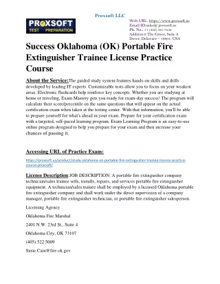 Success Oklahoma (OK) Portable Fire Extinguisher Trainee License Practice Course