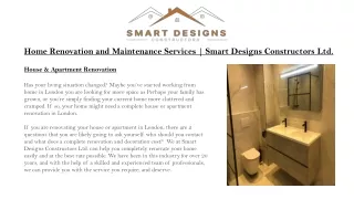 Bathroom Renovation And Remodeling London | Smartdesignsconstructors.uk