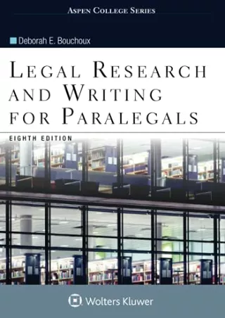 Download Book [PDF] Legal Research and Writing for Paralegals (Aspen Parale