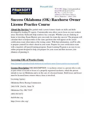 Success Oklahoma (OK) Racehorse Owner License Practice Course