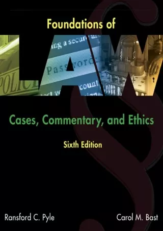 DOWNLOAD/PDF Foundations of Law: Cases, Commentary and Ethics download