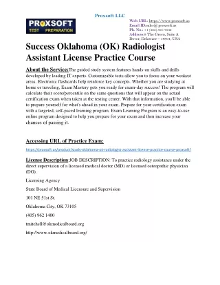 Success Oklahoma (OK) Radiologist Assistant License Practice Course