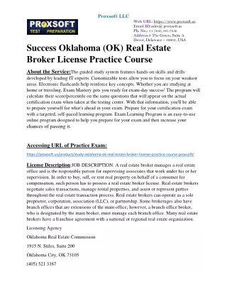 Success Oklahoma (OK) Real Estate Broker License Practice Course