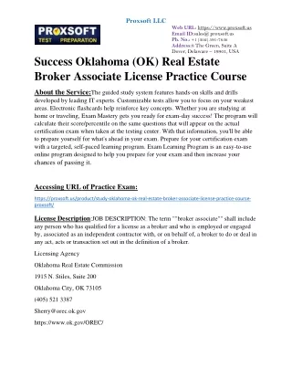 Success Oklahoma (OK) Real Estate Broker Associate License Practice Course