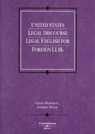 PDF/READ United States Legal Discourse: Legal English for Foreign LLMs (Cou