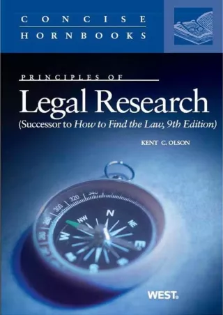 [PDF READ ONLINE] Principles of Legal Research (Successor to How to Find th