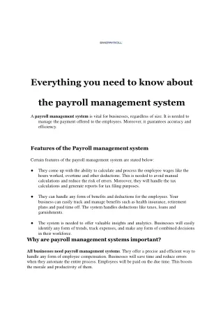 Everything you need to know about the payroll management system