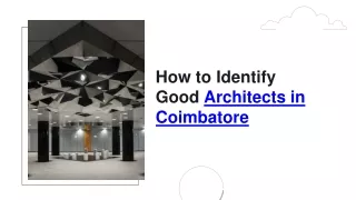 How to Identify Quality Architecture in Coimbatore