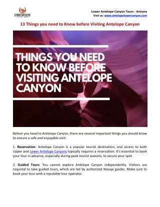 13 Things you Need to Know Before Visiting Antelope Canyon