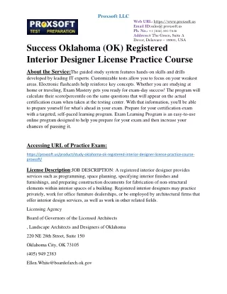 Success Oklahoma (OK) Registered Interior Designer License Practice Course