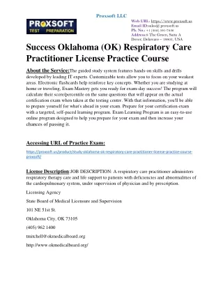 Success Oklahoma (OK) Respiratory Care Practitioner License Practice Course