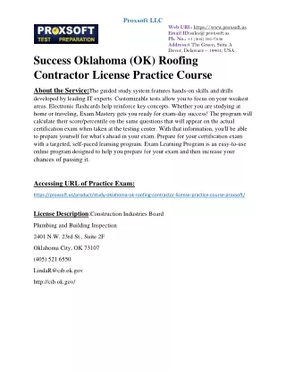 Success Oklahoma (OK) Roofing Contractor License Practice Course