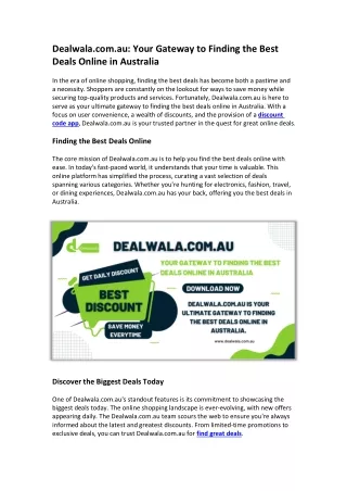 Dealwala.com.au Your Gateway to Finding the Best Deals Online in Australia