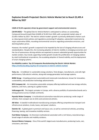 Electric Vehicle Market_Blog
