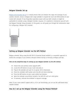 Netgear Extender Set up (1)