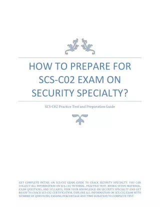 How to Prepare for SCS-C02 exam on Security Specialty?