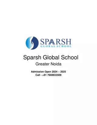 Sparsh global School Admission Open 2024 -2025