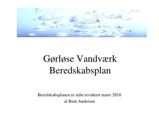 Gørløse Vandværk Beredskabsplan