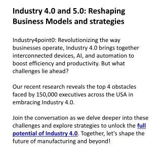 Industry 4.0 and 5.0 Reshaping Business Models and Strategies